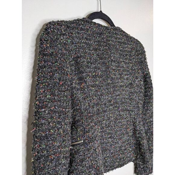 Mcginn Nordstrom Tweed Black Multicolor Zip Jacket Small - Picture 7 of 14
